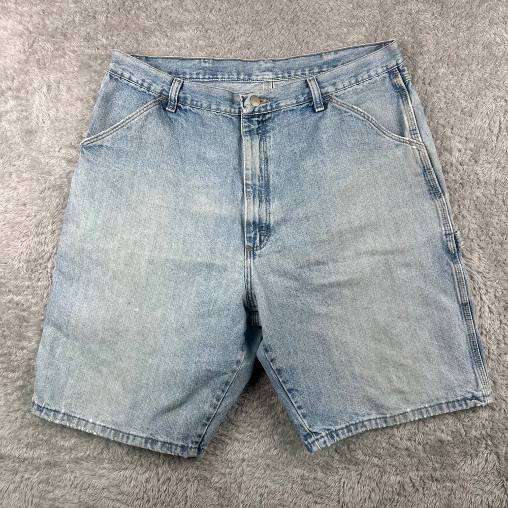 Wrangler Vintage Hero Originals Carpenter Shorts Mens 36 Blue Light Wash 840T3VD